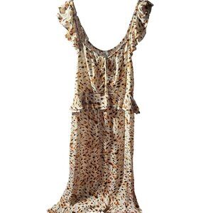 Sofia Vergara XXL Ruffle Sleeve Maxi Dress With Drawstring
